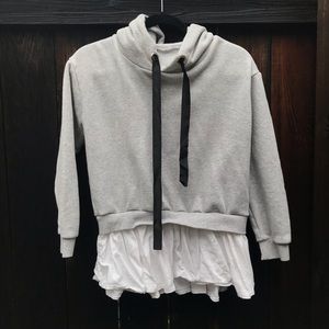Ruffled ribbon hoodie